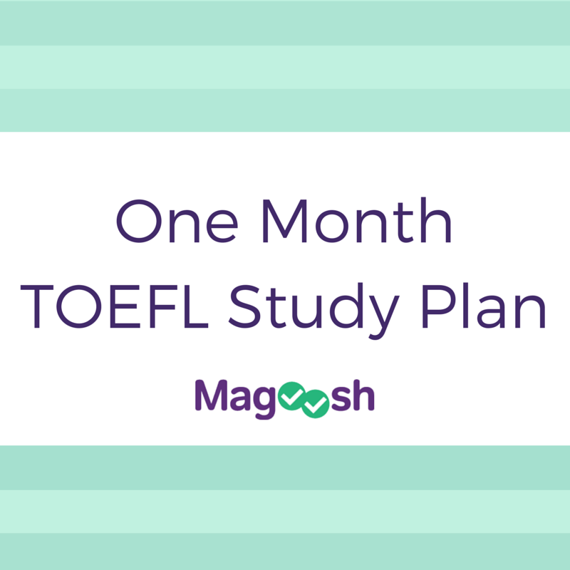 One Month TOEFL Study Plan