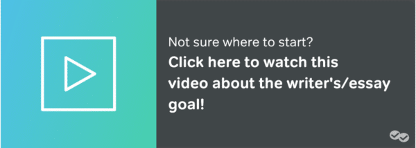 Video button on writer's/essay goal