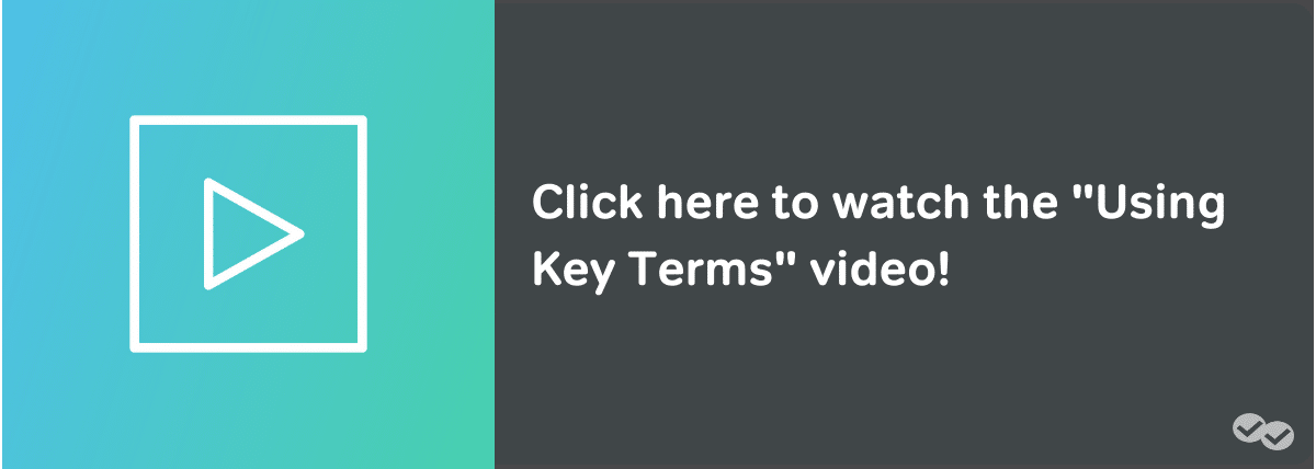 video button using key terms