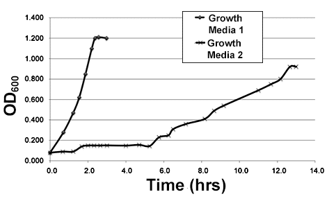 graph of growth of the cultures