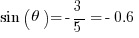 sin(theta) = -3/5 = -0.6