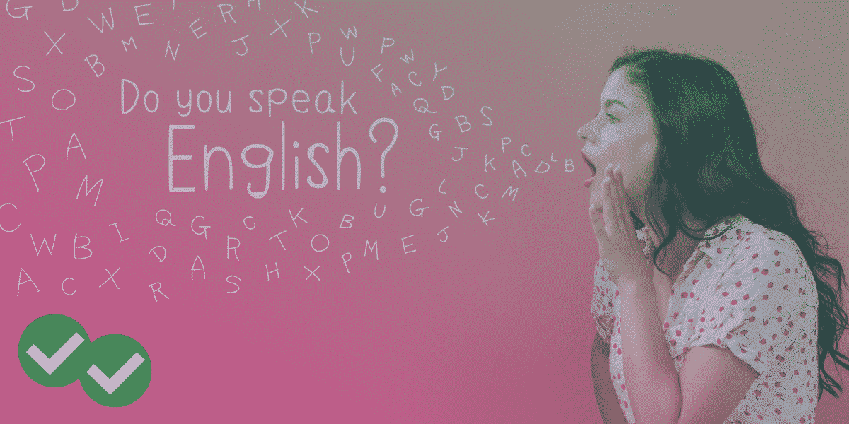 Women asks the question "Do you speak english?" 