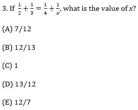 Algebraic Equation with fractions:Question 3