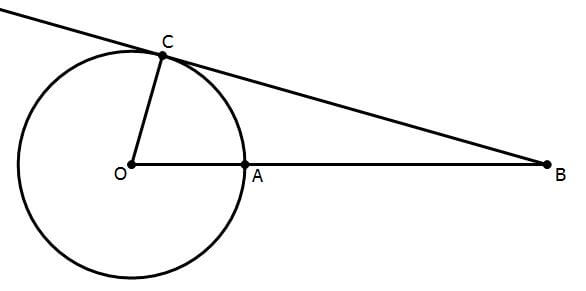tangent line, unknown radius