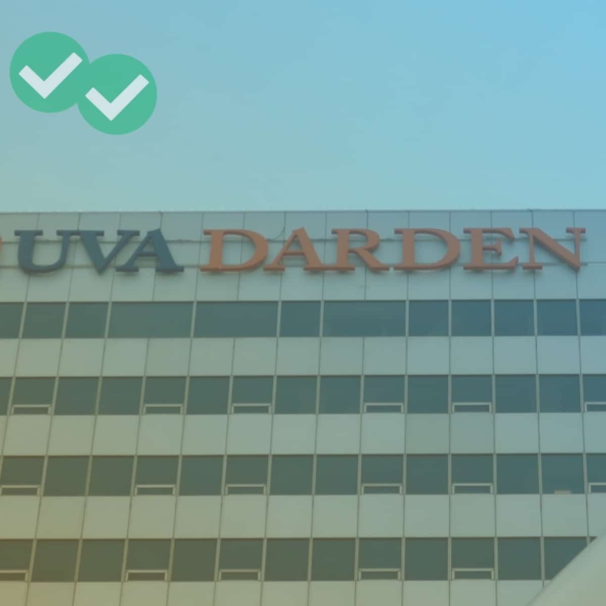 UVA Darden sign on school building