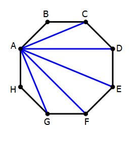 regular octagon with diagonals from a vertex