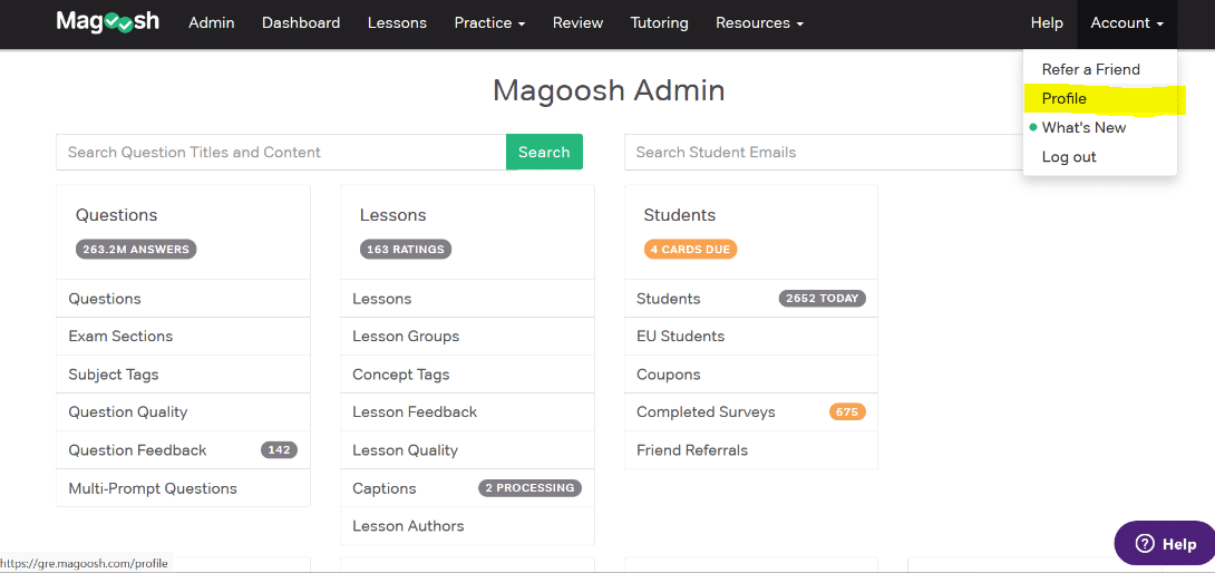 Simulate GMAT extended time on Magoosh profile - magoosh