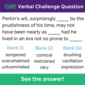 GRE Verbal Challenge Question image.