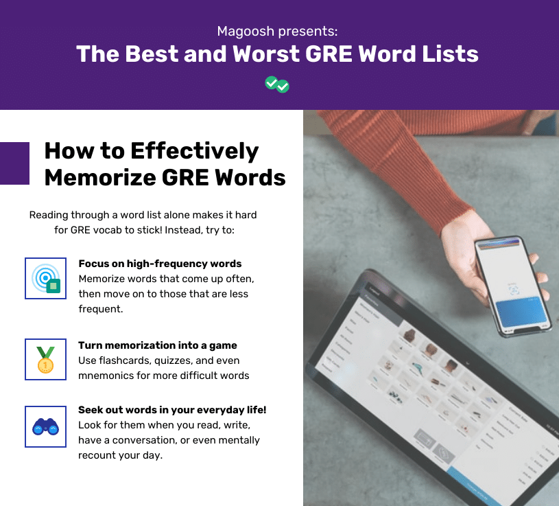 Memorizing the Best GRE Word Lists - image by Magoosh