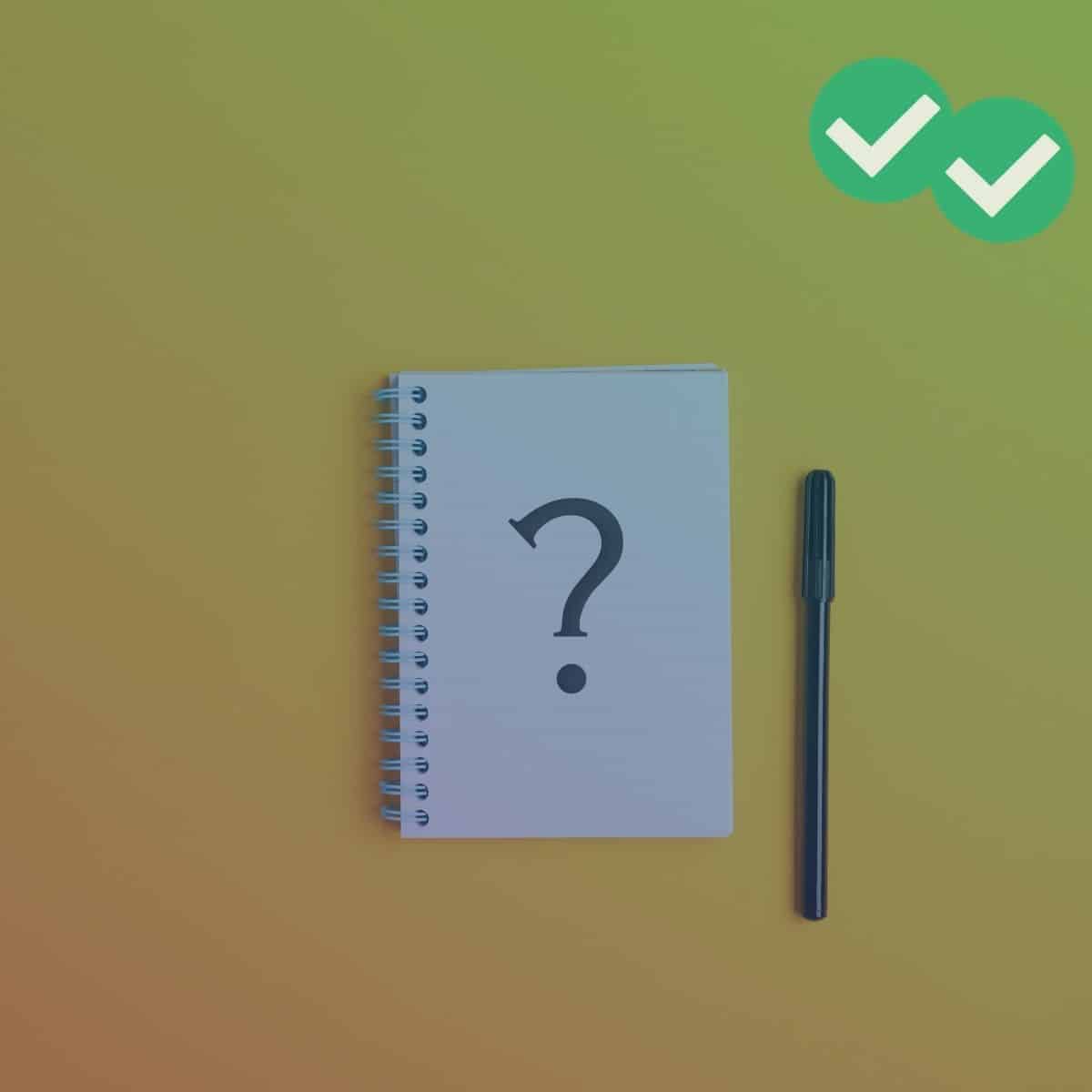 Notebook with question mark for Magoosh's GRE question of the day