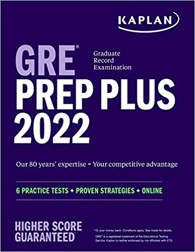 Kaplan GRE Prep Plus 2022 cover