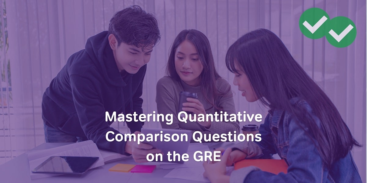 A group of students practicing quantitative comparison for the GRE