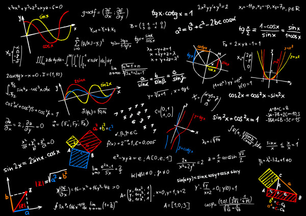 blackboard with mathematics