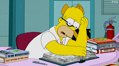 Homer Simpson studying -Magoosh