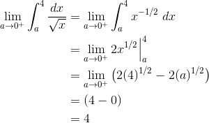 Example improper integral 1, worked out