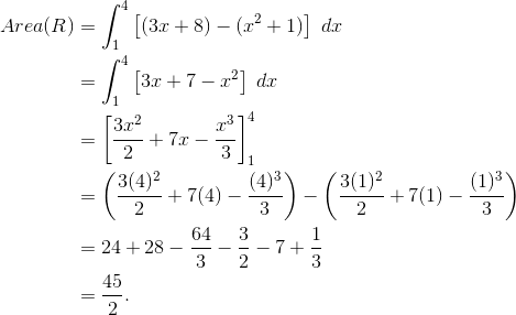 Area integral example