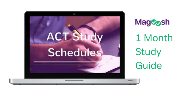 ACT test study guide schedules one month study guide