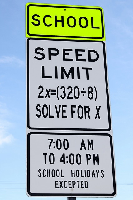 speed limit sign in mathematics