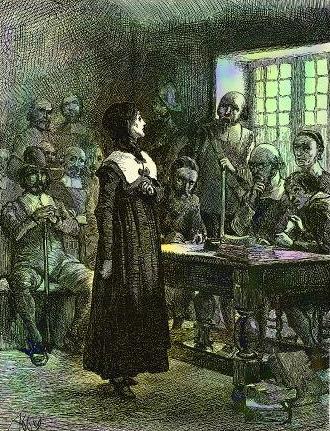 Anne Hutchinson on trial.