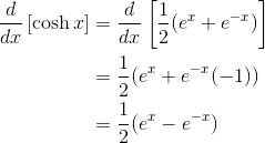 derivative of cosh x
