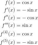 derivatives of cos x