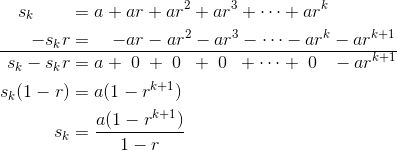 Deriving the geometric sum formula