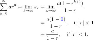 Deriving geometric sum formula, final steps
