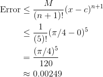 Example error bound