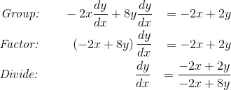 Part C of the example implicit differentiation