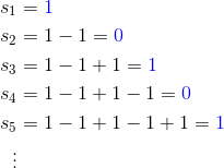 Partial sums of an alternating series
