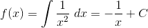 integral of 1/x^2