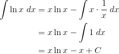 integral of ln x
