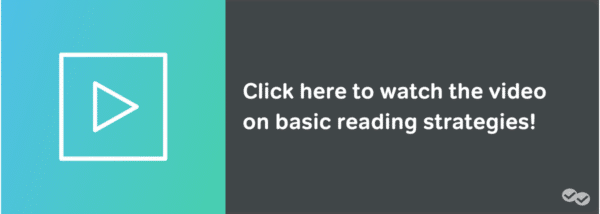 Video button on basic reading strategies