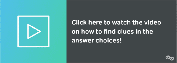 Video button on finding clues in answer choices