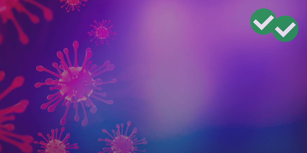 a few coronavirus cells clustered near each other -image by magoosh