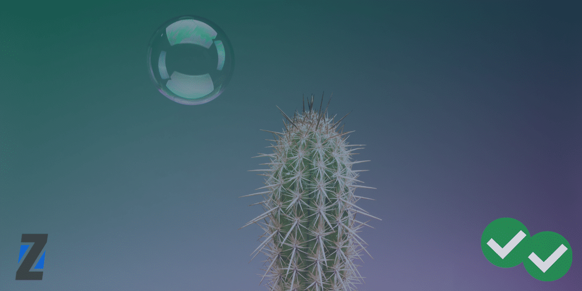 Bubble in air about to hit cactus representing college essay topics to avoid - image by Magoosh