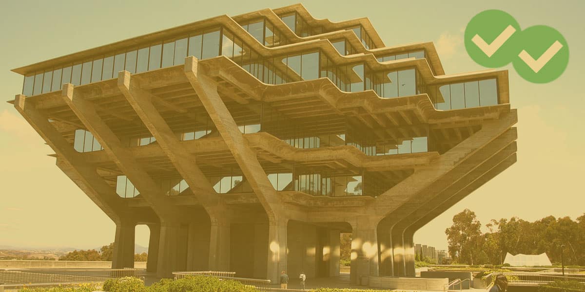 a 5-story building at ucsd with lots of angles and windows - image by Magoosh