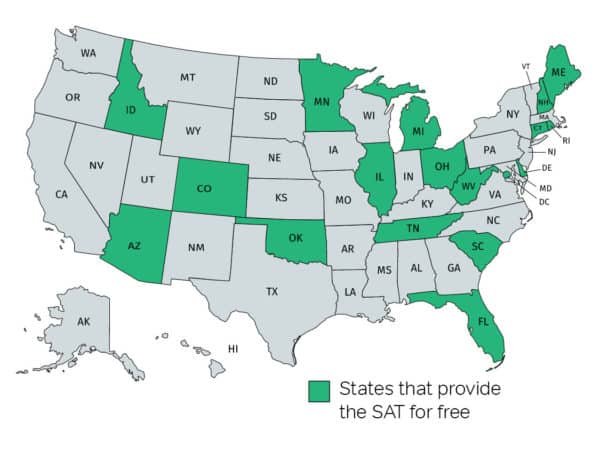 states that provide the SAT for free - image by Magoosh