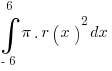 int{-6}{6}{pi.r(x)^2 dx}