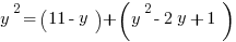 y^2=(11-y)+(y^2-2y+1)