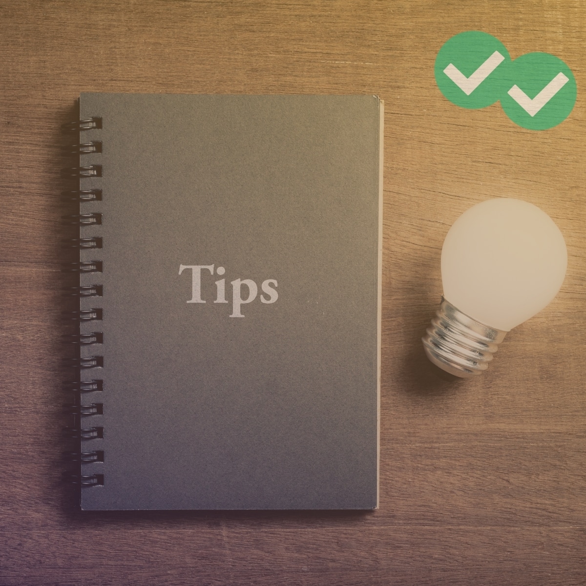 Notebook with tips written on it