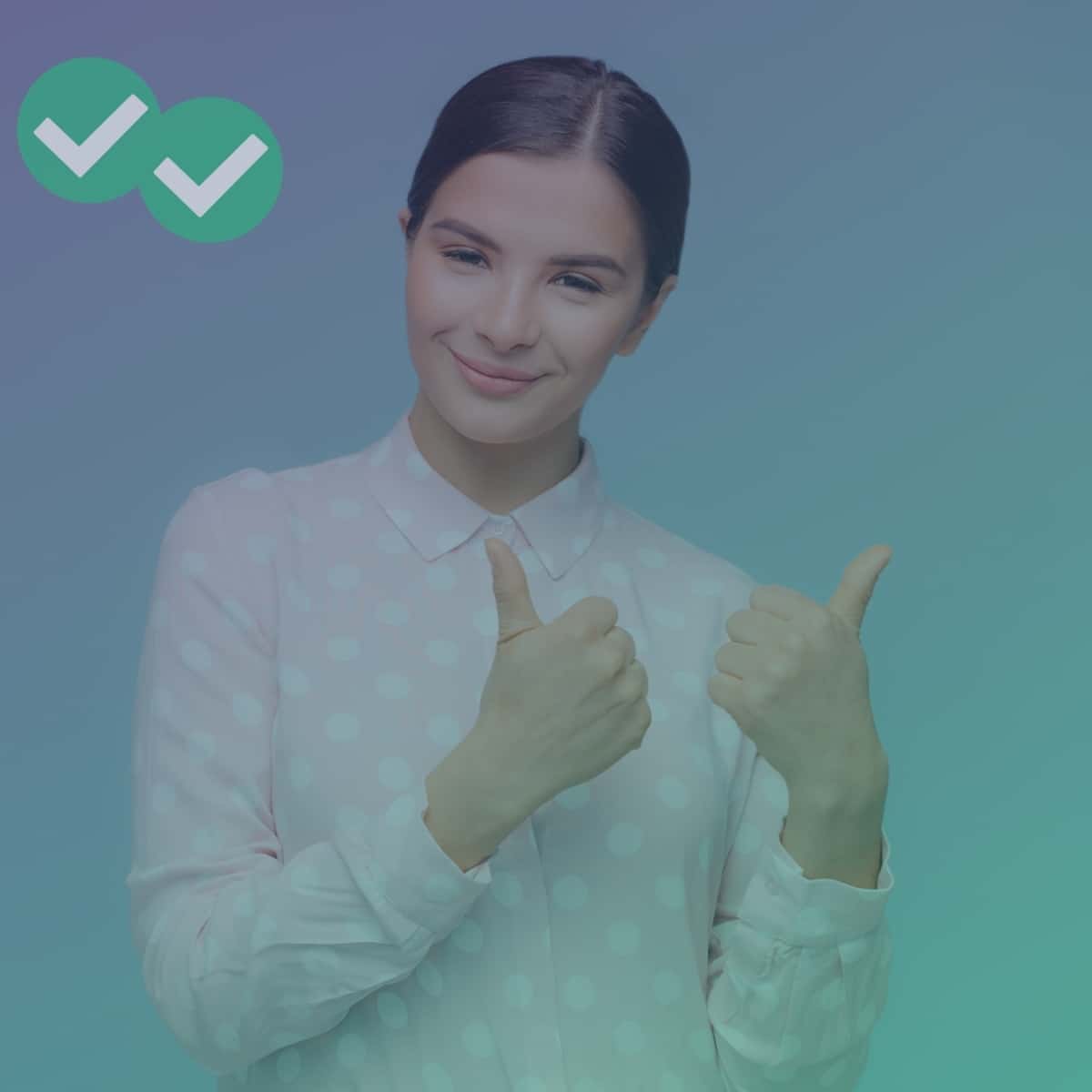 Person holding 2 thumbs up to represent IELTS agree disagree essay