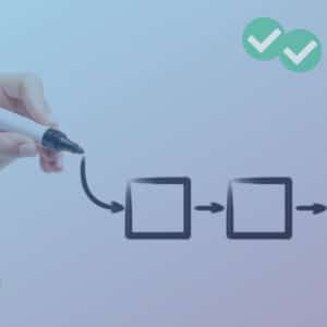 Hand holding marker drawing blank IELTS Writing process diagram - image by magoosh