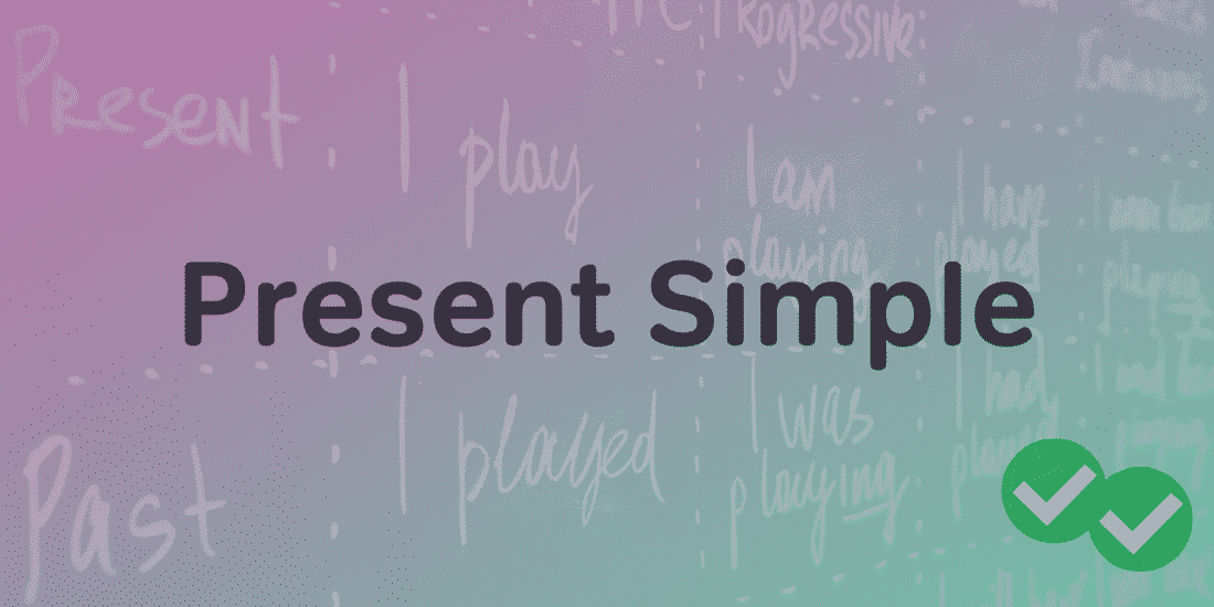present simple tense on a blackboard