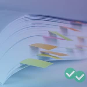 Book with bookmarked tabs