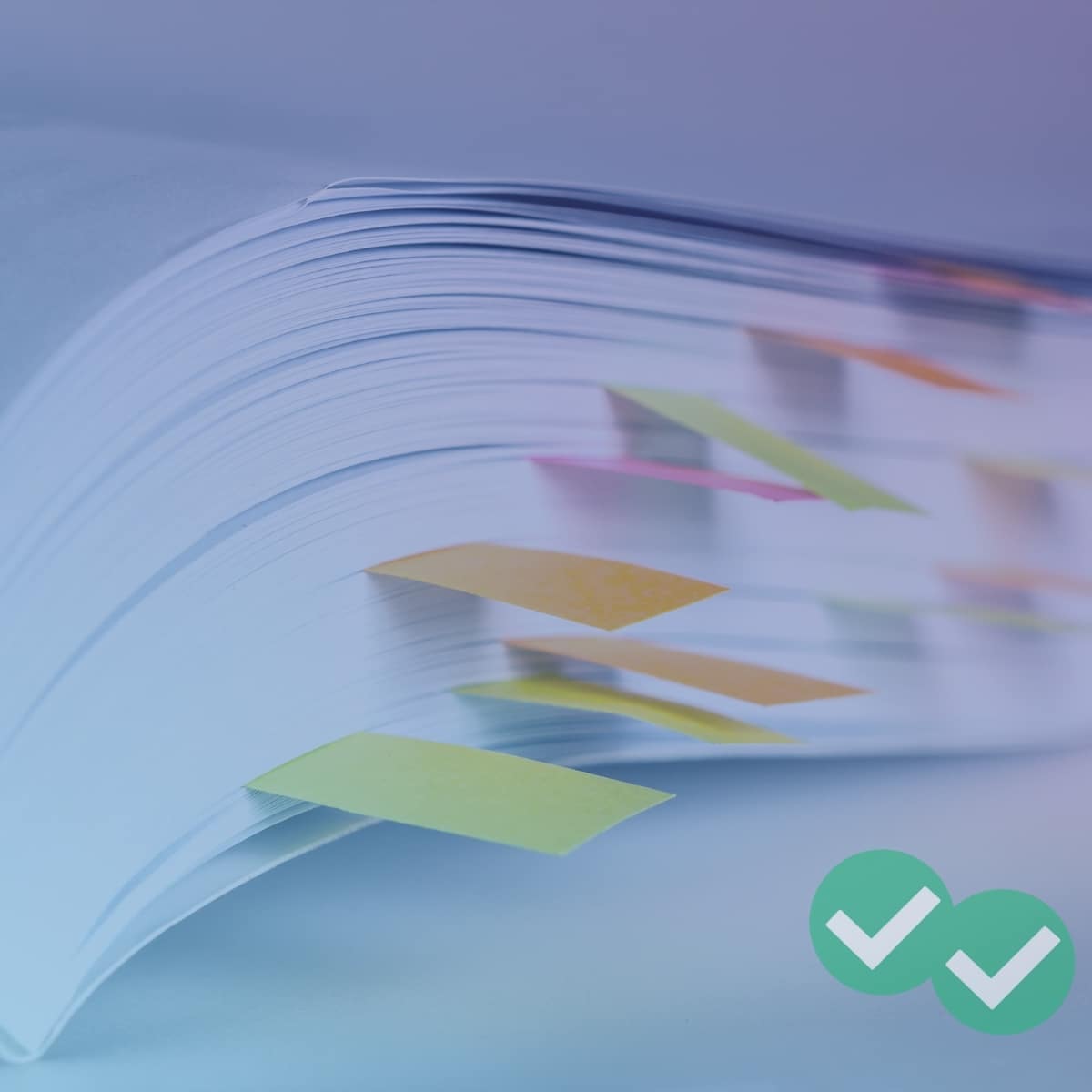 Book with bookmarked tabs