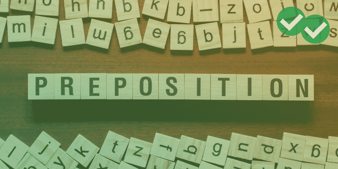 Blocks spelling preposition to show the object of a preposition