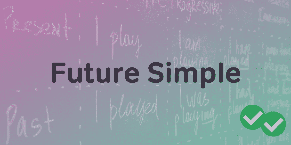 future simple tense on a blackboard