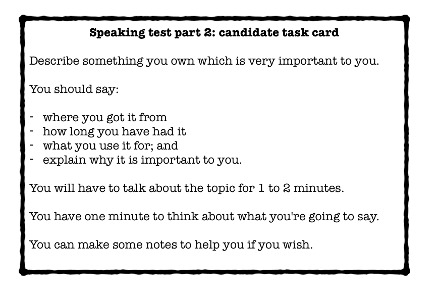 Speaking part 2