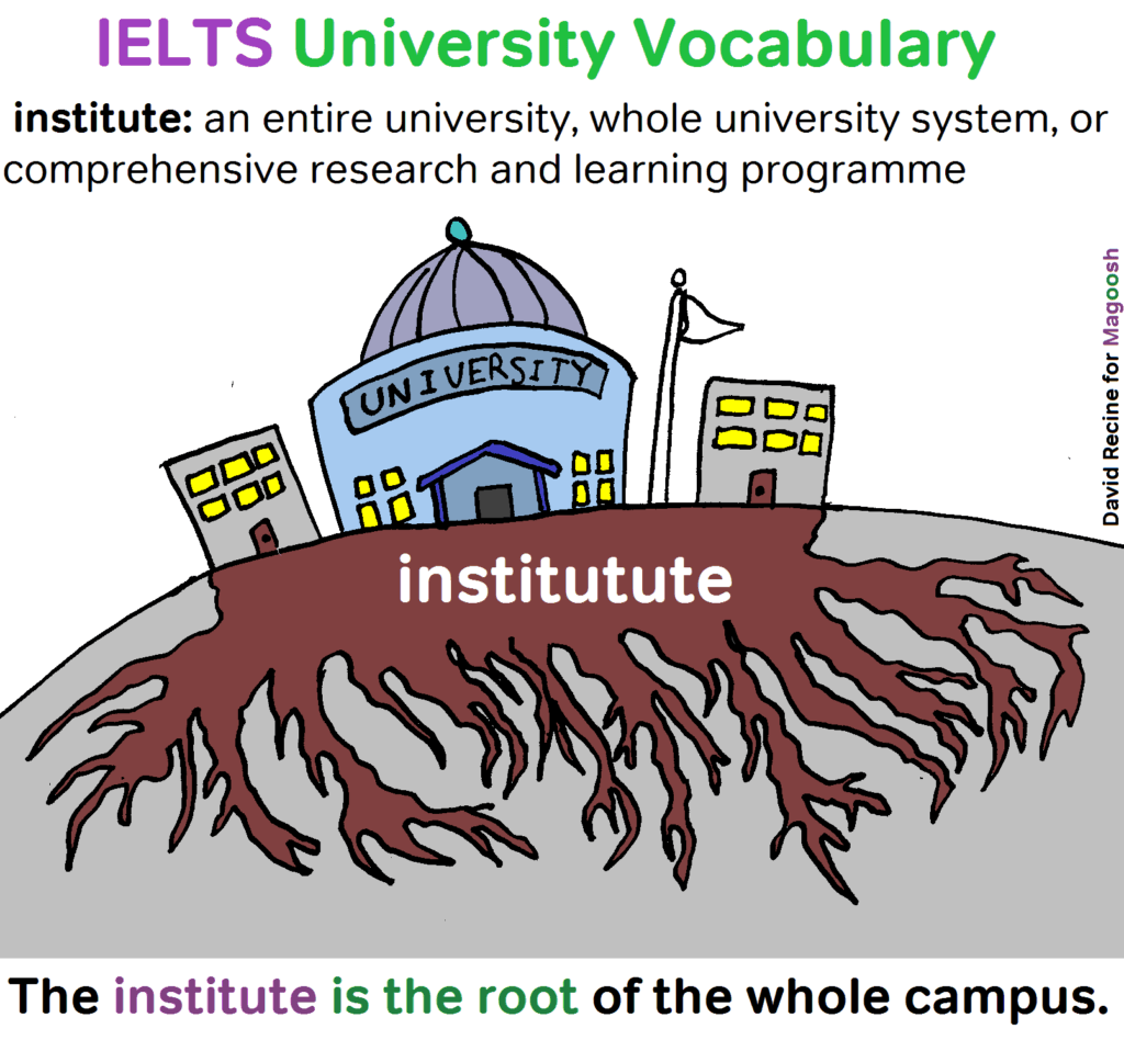 IELTS University Vocabulary - institute - magoosh